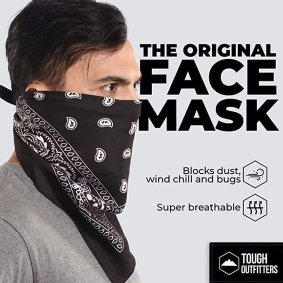 Tough Outfitters Large Bandana Handkerchiefs for Men & Women - Picture 2 of 9